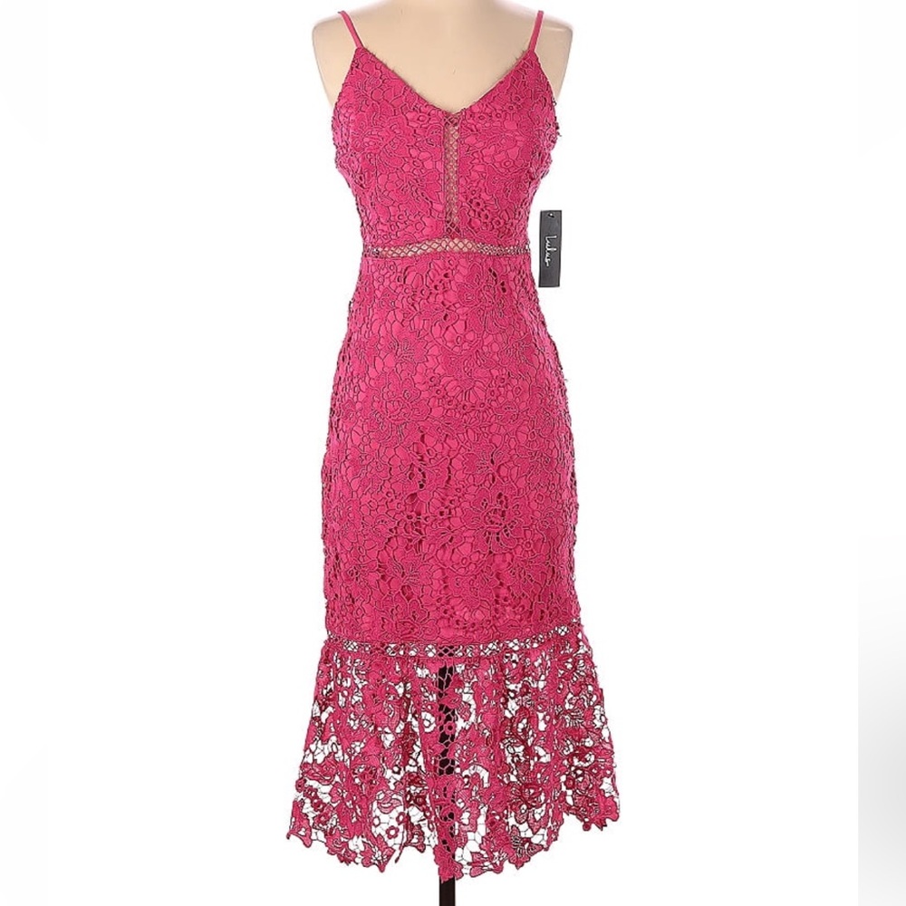NWT LULUS LACE PINK DRESS SMALL